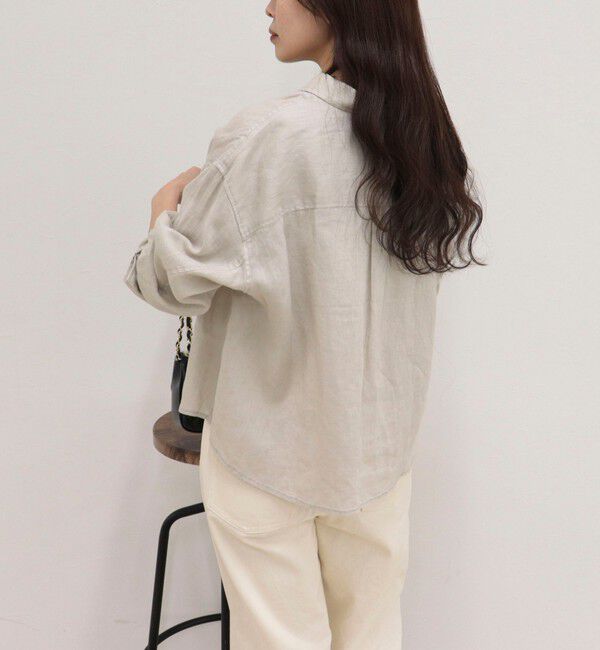 fredy emue「LINEN100 クロップドシャツ」|シャツ・ブラウス|