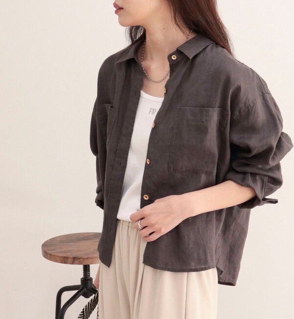 fredy emue「LINEN100 クロップドシャツ」|シャツ・ブラウス|