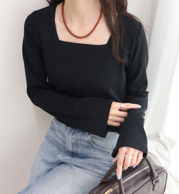 fredy emue「スクエアネックフレアスリーブカットソー」|Tシャツ・カットソー|