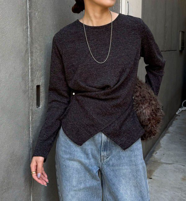 fredy emue「リブニットソーカシュクールプルオーバー」|Tシャツ・カットソー|