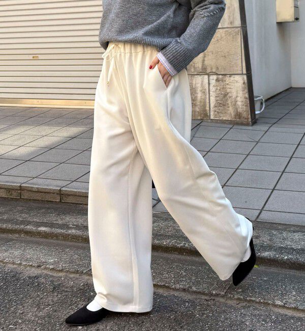 fredy emue「【リピーター続出！/4サイズ展開】とろみWarmストレートイージーパンツ」|チノ|