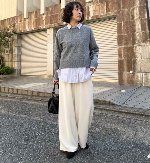 fredy emue「【リピーター続出！/4サイズ展開】とろみWarmストレートイージーパンツ」|チノ|