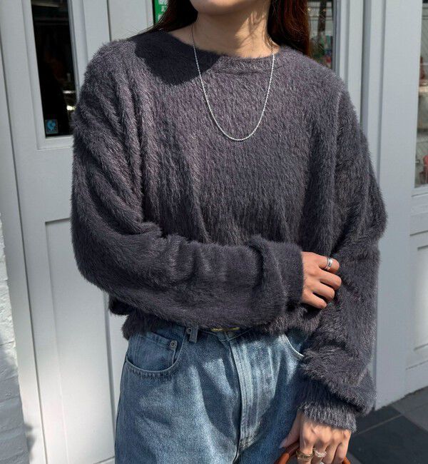 fredy emue「シャギー裾タックプルオーバー」|Tシャツ・カットソー|チャコールグレー