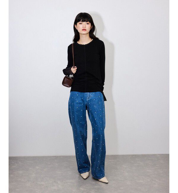 ADAM ET ROPE'「【サステナブル】エアリーシアーカフスカットソー」|Tシャツ・カットソー|