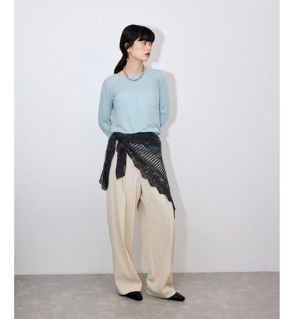ADAM ET ROPE'「【サステナブル】エアリーシアーカフスカットソー」|Tシャツ・カットソー|
