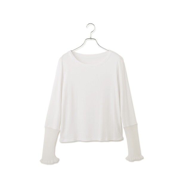 ADAM ET ROPE'「シアーフリルクルーネックプルオーバー」|Tシャツ・カットソー|