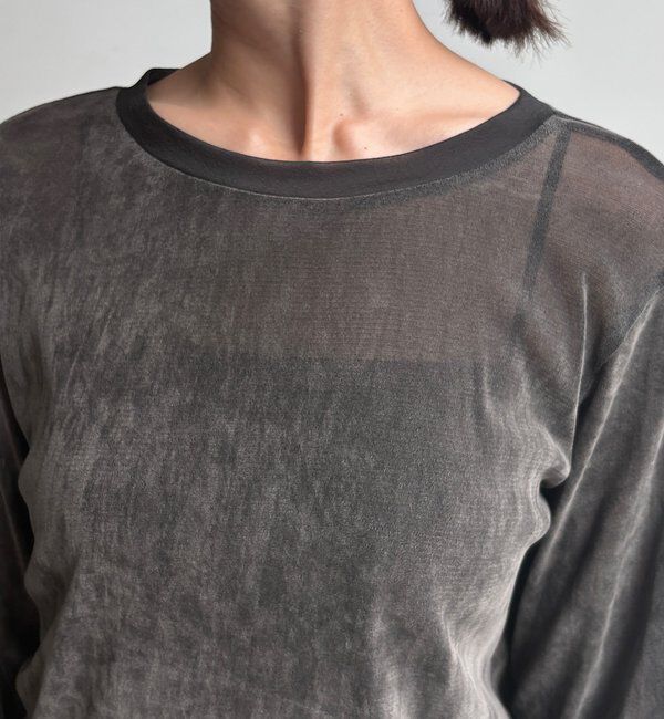  「チュールフロッキーシアー切替TEE」|Tシャツ・カットソー|