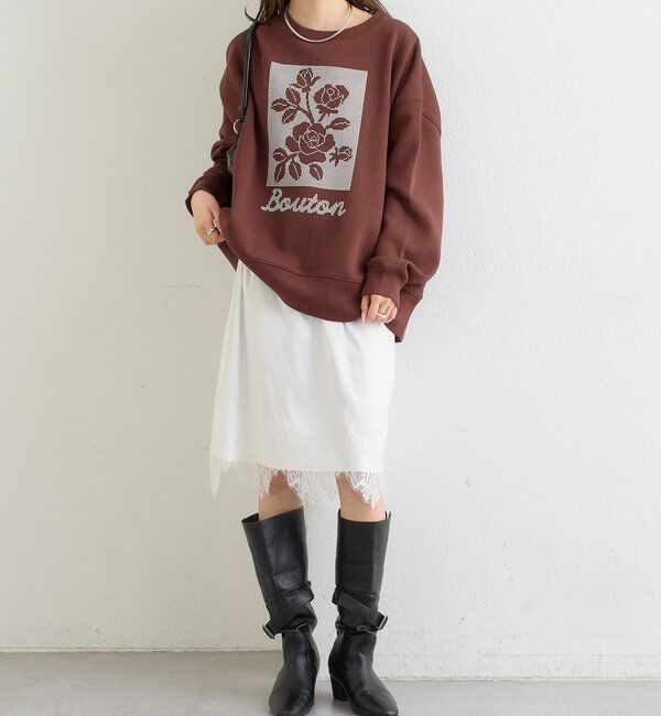  「クロスステッチプリントスウェット」|Tシャツ・カットソー|