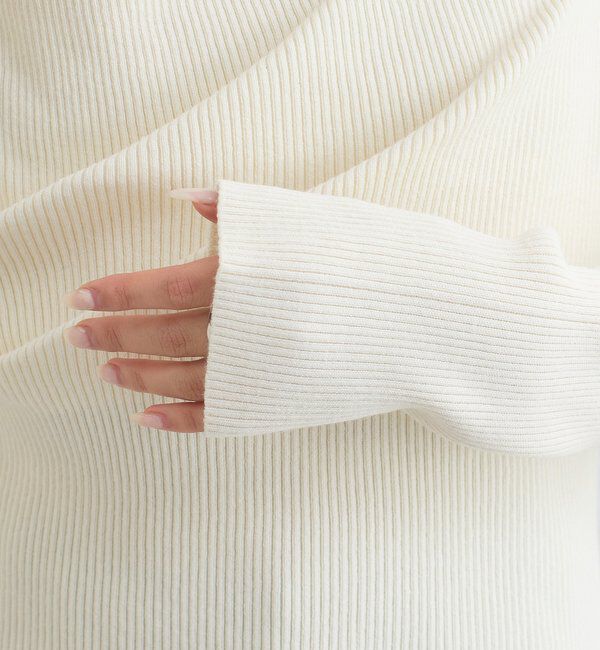  「【WEB限定】26AWレースドッキングオフショルリブニット」|パーカー|