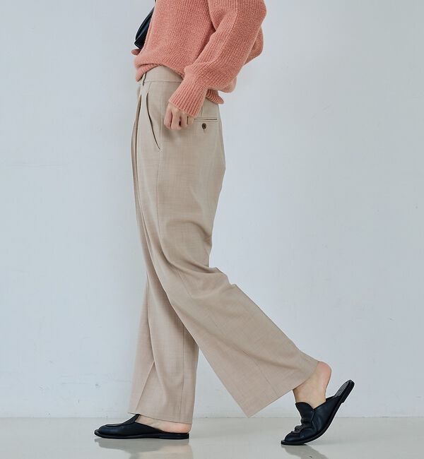 qualite「【セットアップ可能】ウールサキソニータックパンツ」|その他|