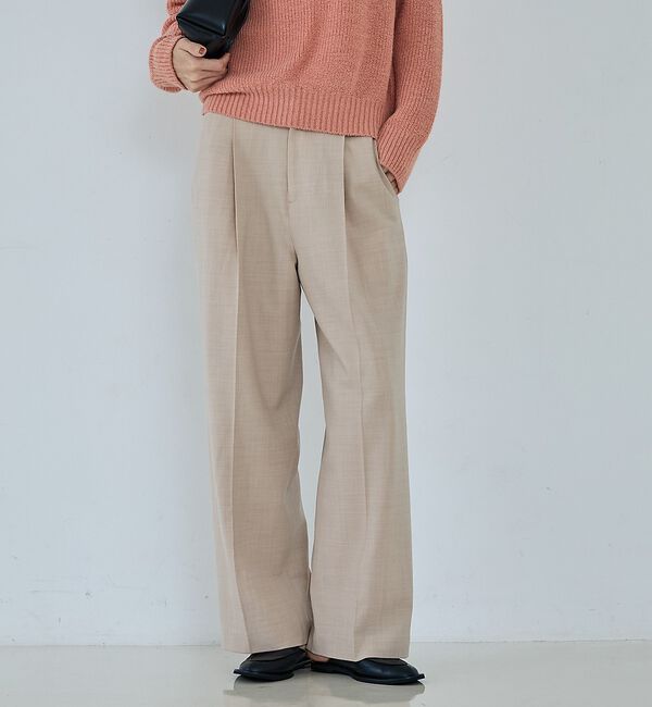 qualite「【セットアップ可能】ウールサキソニータックパンツ」|その他|