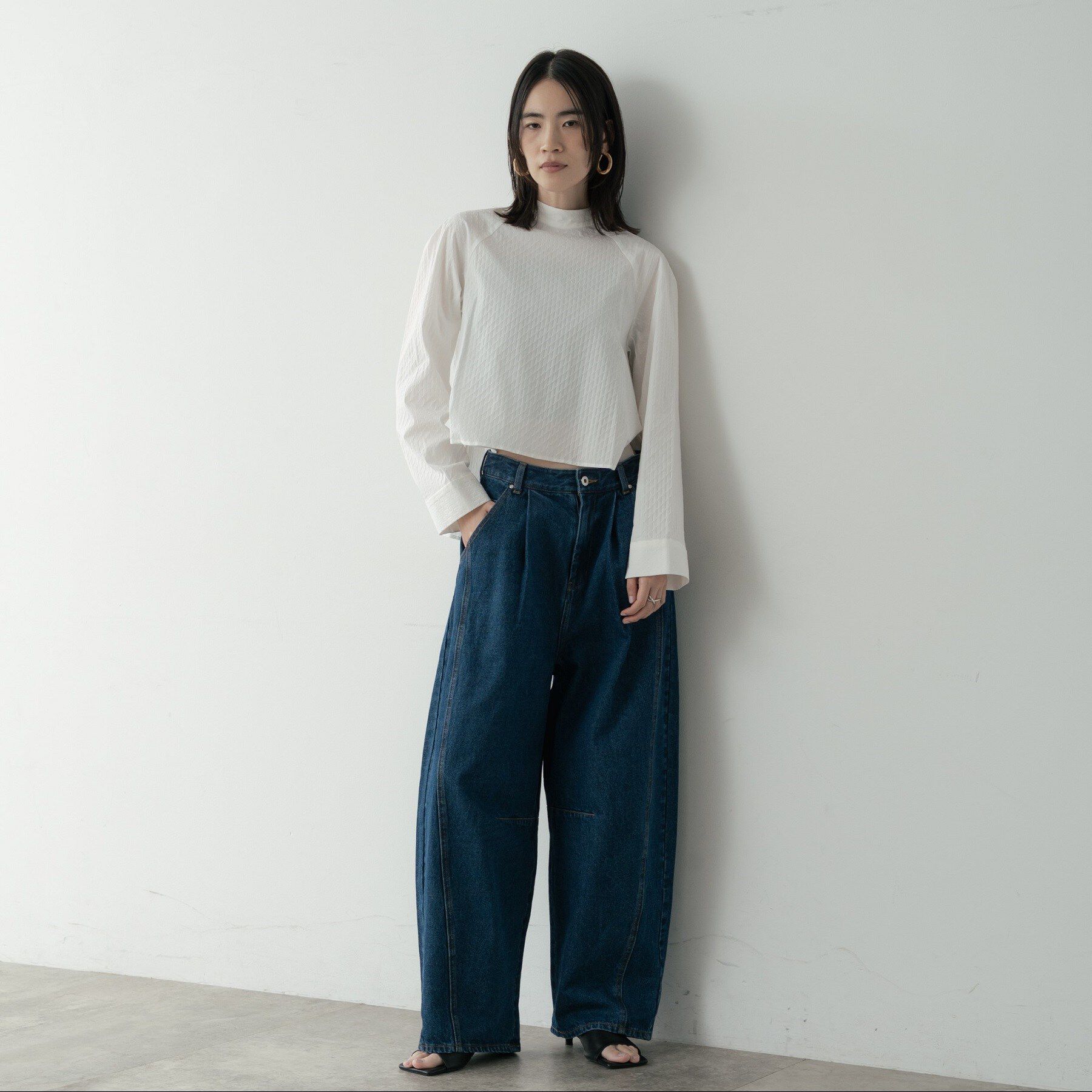 GALLEST「フィッシュテールスタンドネックシャツ」|シャツ・ブラウス|