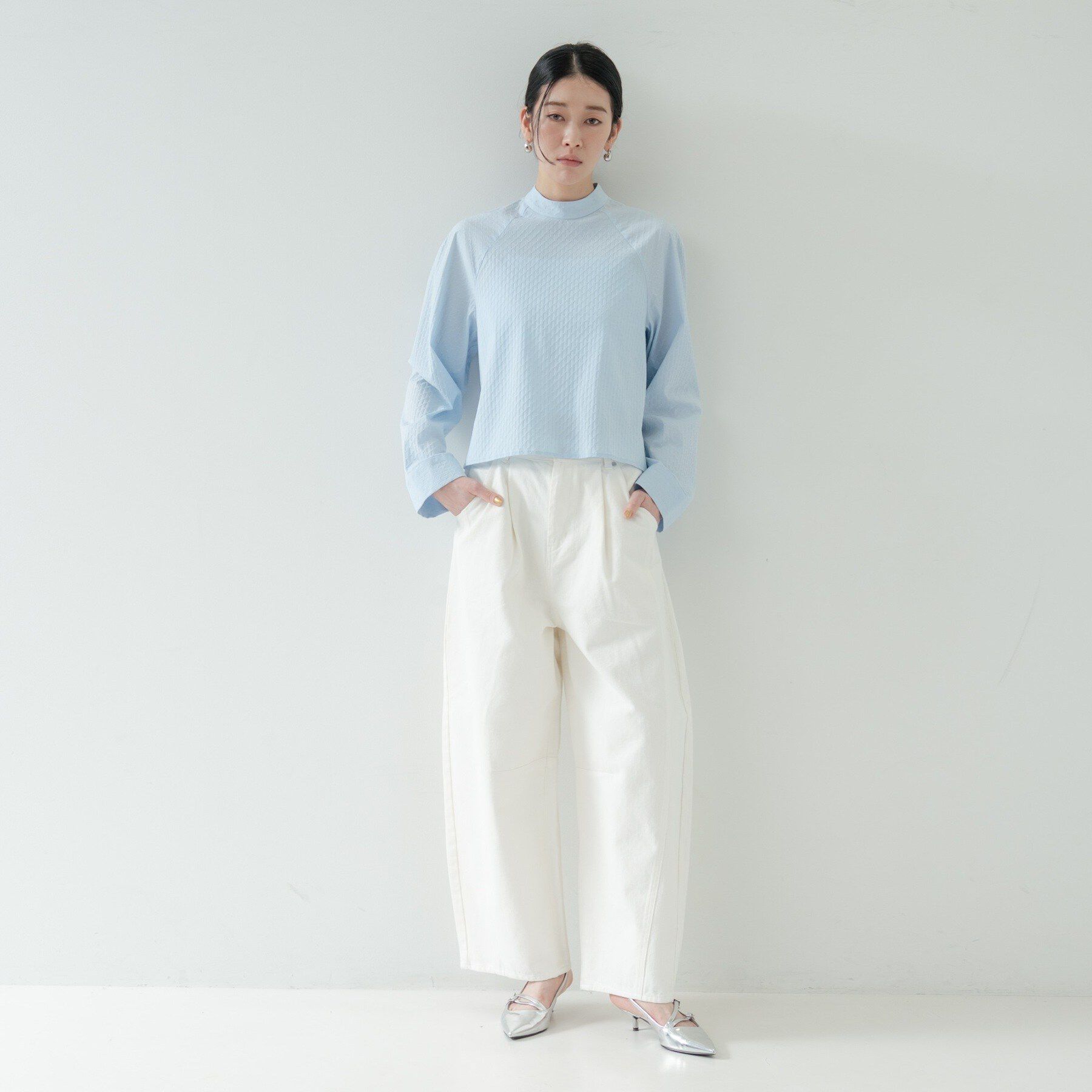 GALLEST「フィッシュテールスタンドネックシャツ」|シャツ・ブラウス|
