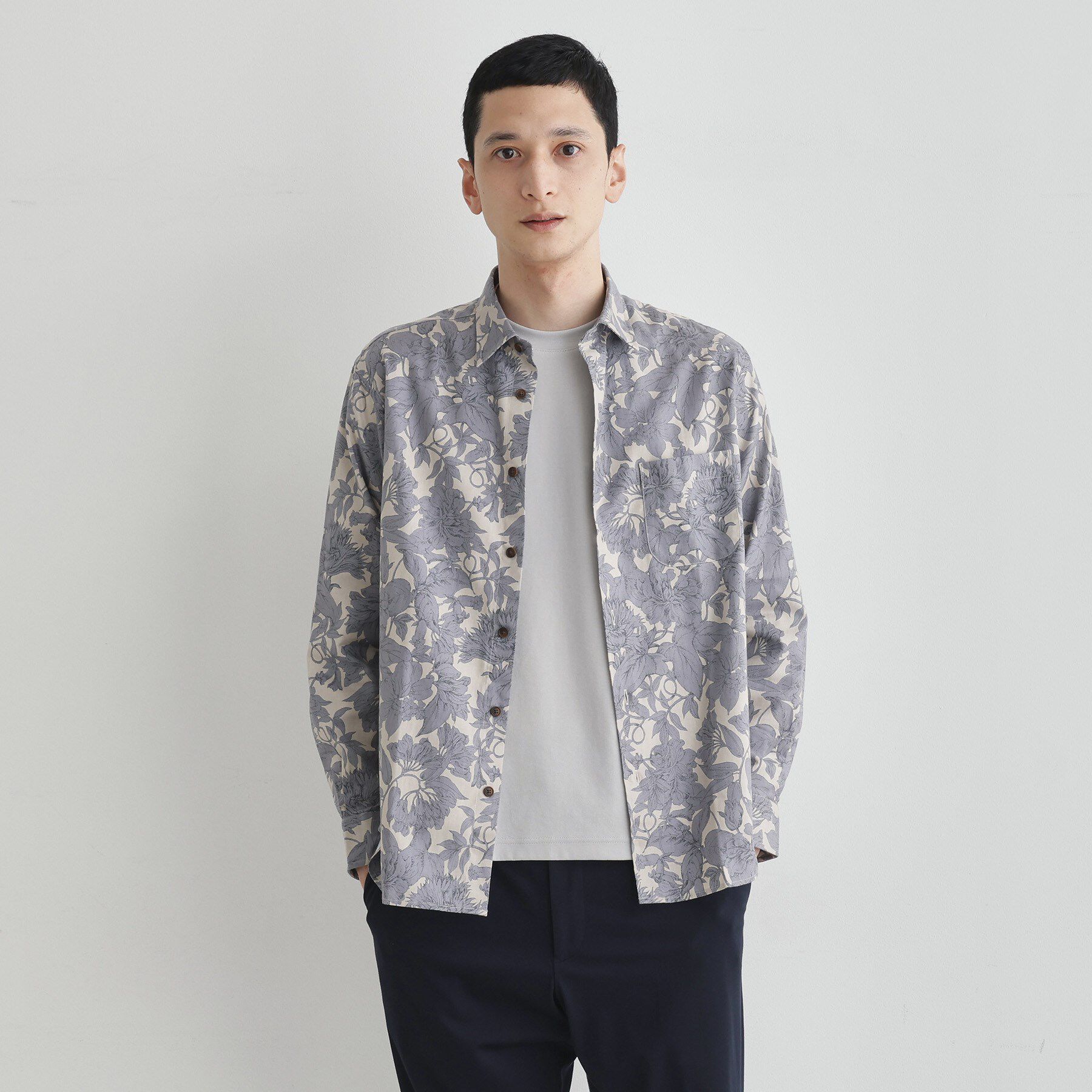 TAKEO KIKUCHI「【LIMITED】フラワープリント長袖シャツ」|シャツ・ブラウス|