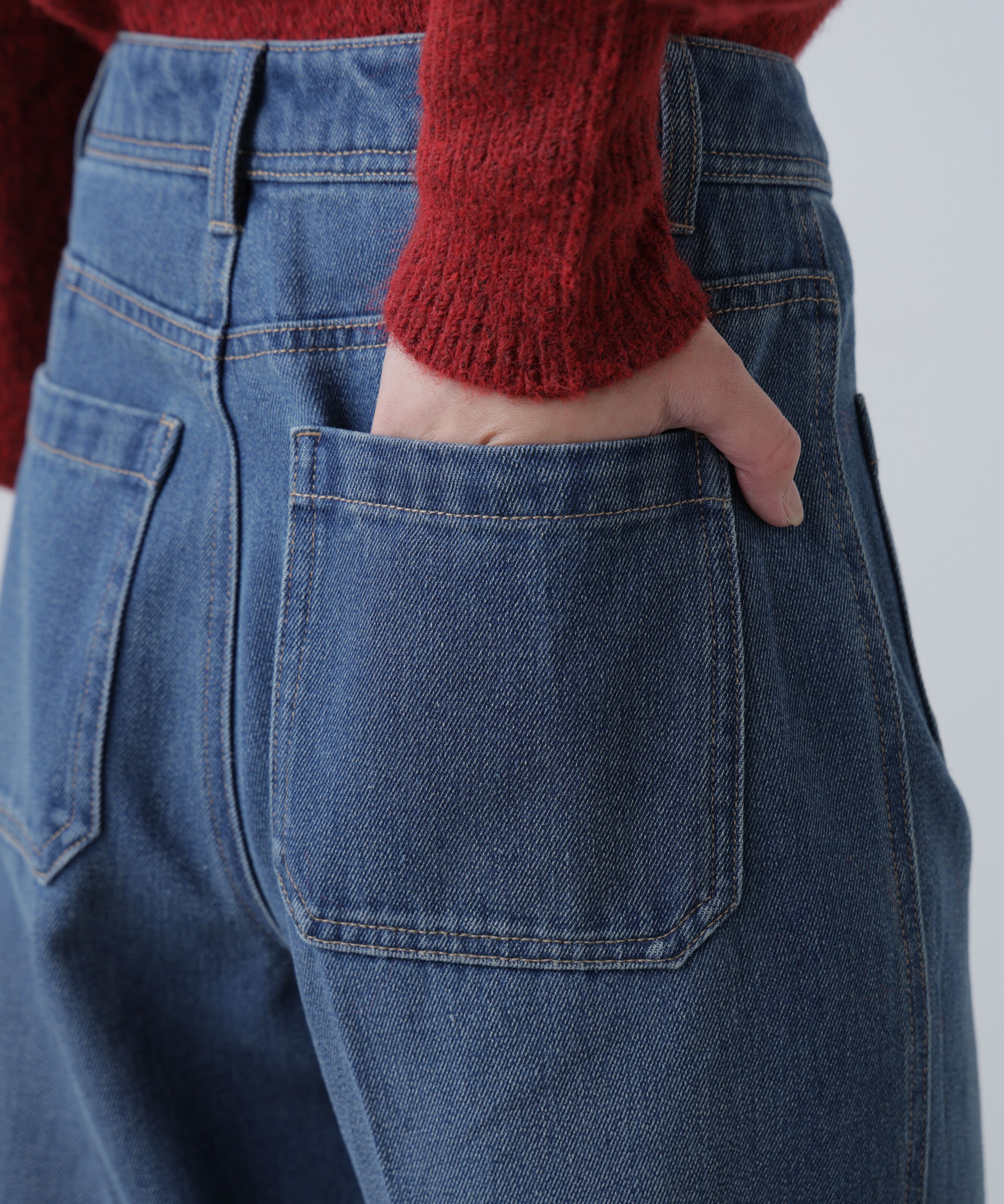  「フロントポケットソフトバギーデニムパンツ」|その他|