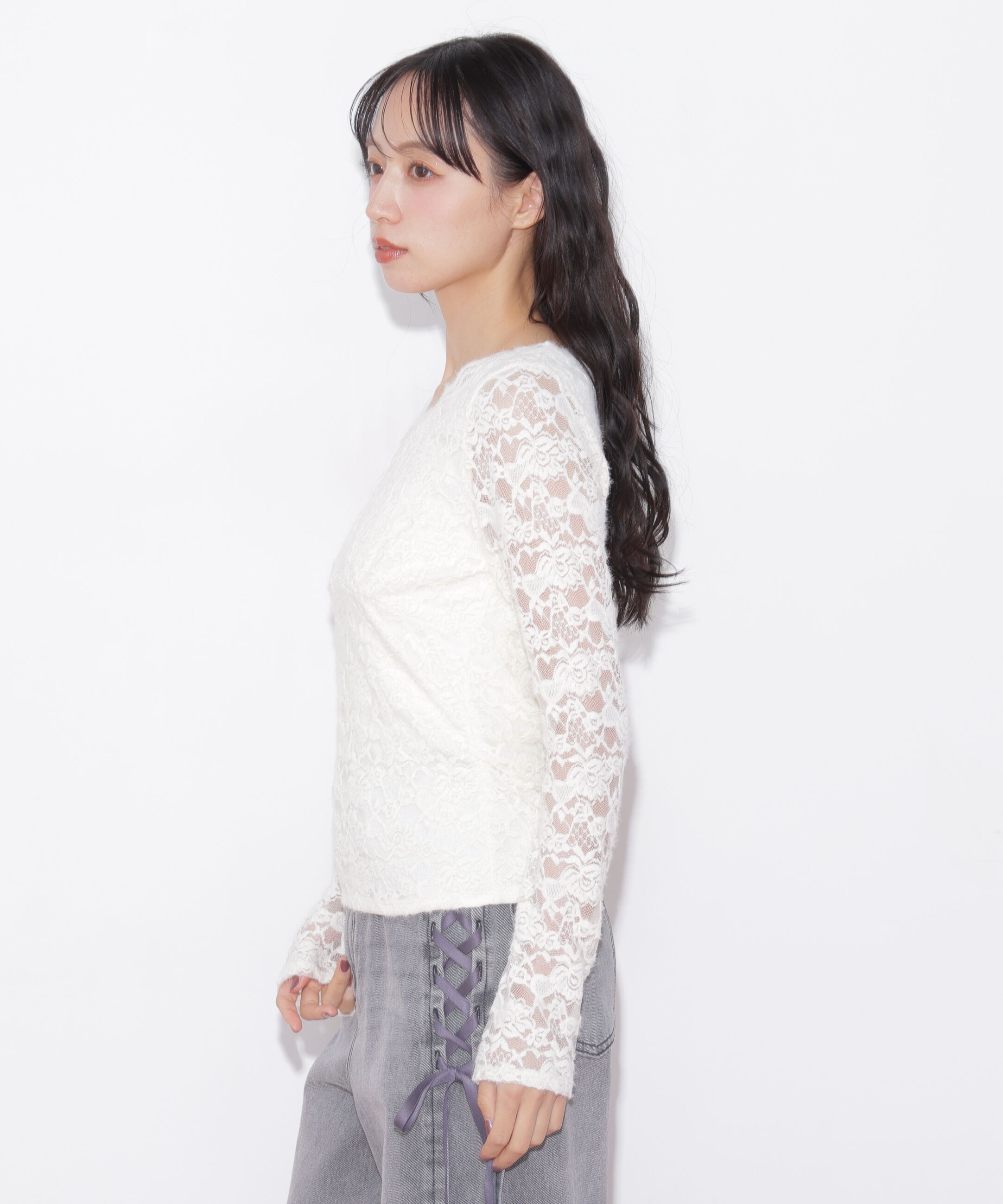  「スカラップレーストップス」|Tシャツ・カットソー|