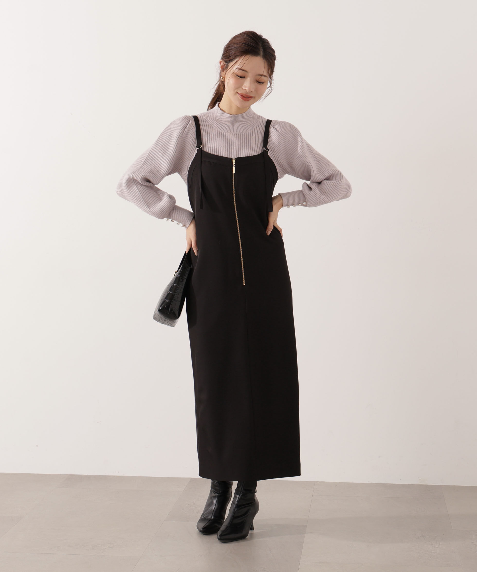 PROPORTION BODY DRESSING「フロントファスナーナロージャンスカ」|ワンピース|