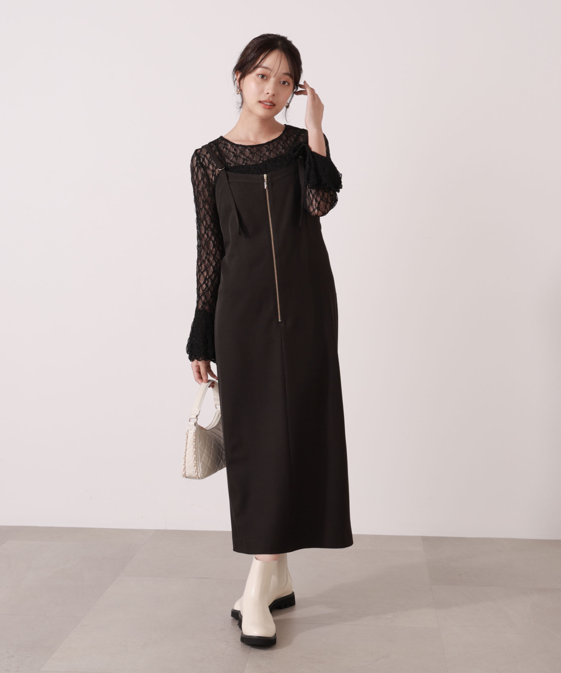PROPORTION BODY DRESSING「フロントファスナーナロージャンスカ」|ワンピース|