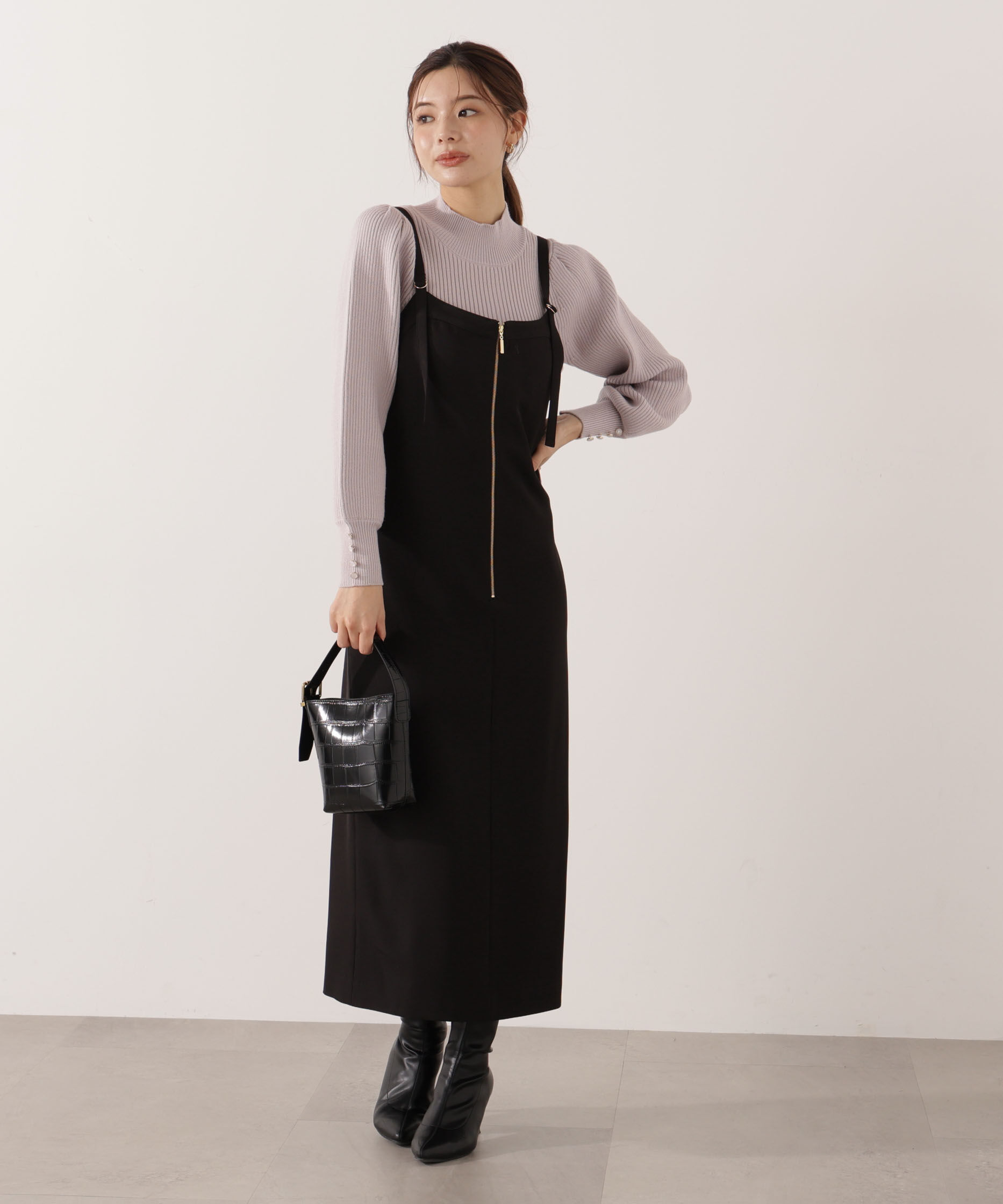 PROPORTION BODY DRESSING「フロントファスナーナロージャンスカ」|ワンピース|