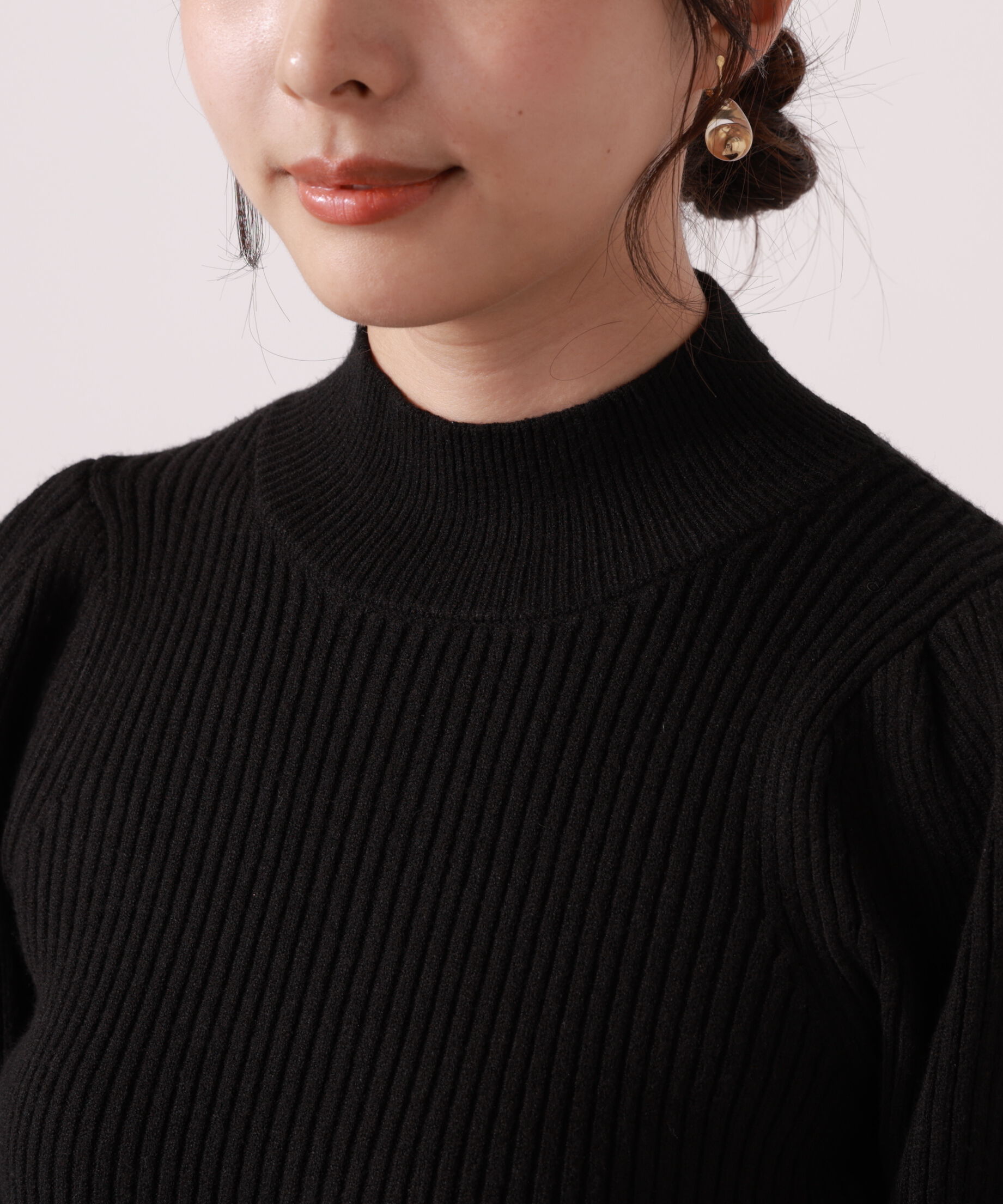 PROPORTION BODY DRESSING「＜ハンドウォッシャブル＞ハイネックボリュームスリーブニット 25AW」|ニット・セーター|
