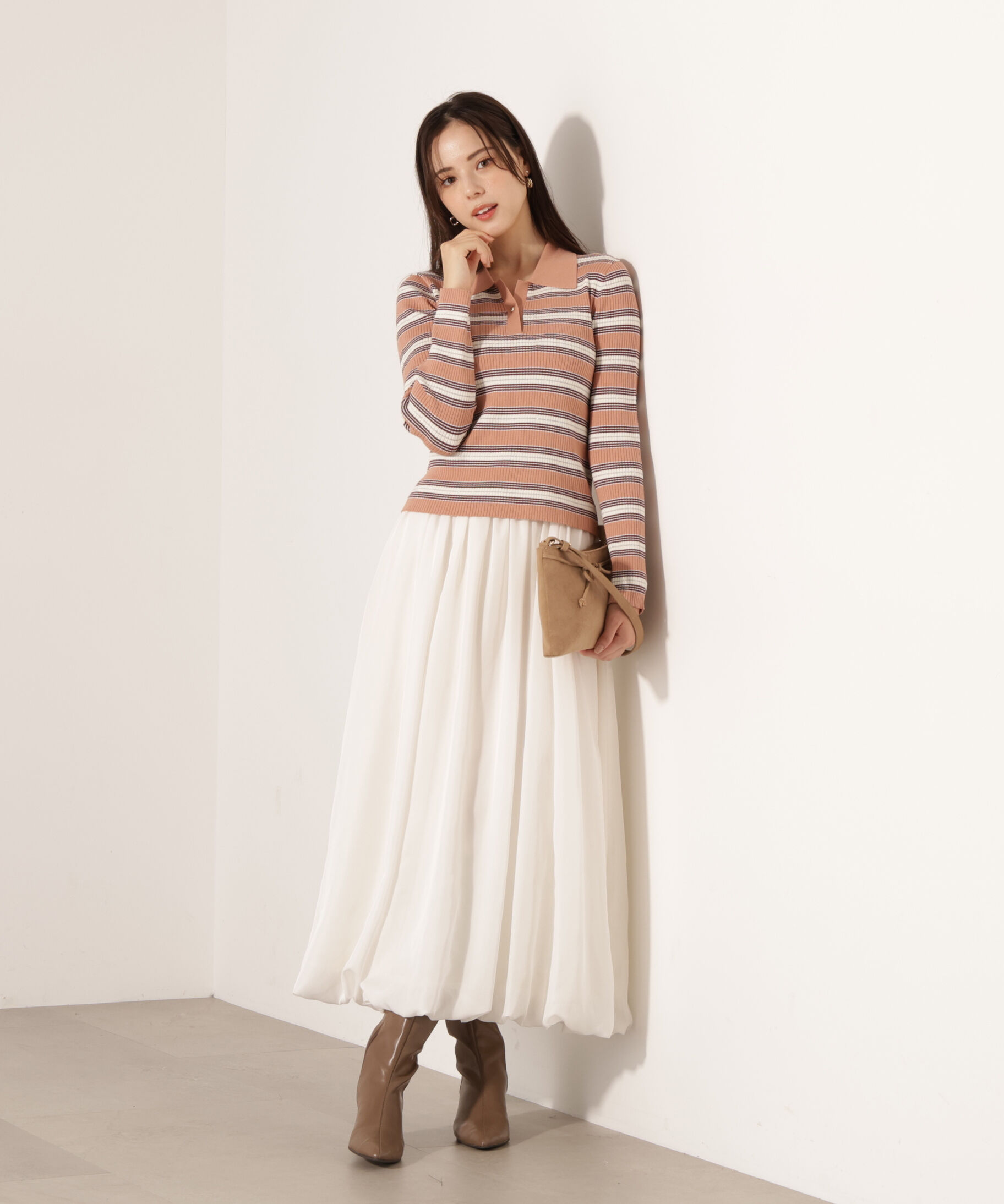 PROPORTION BODY DRESSING「ポロボーダーニット　25AW」|ニット・セーター|