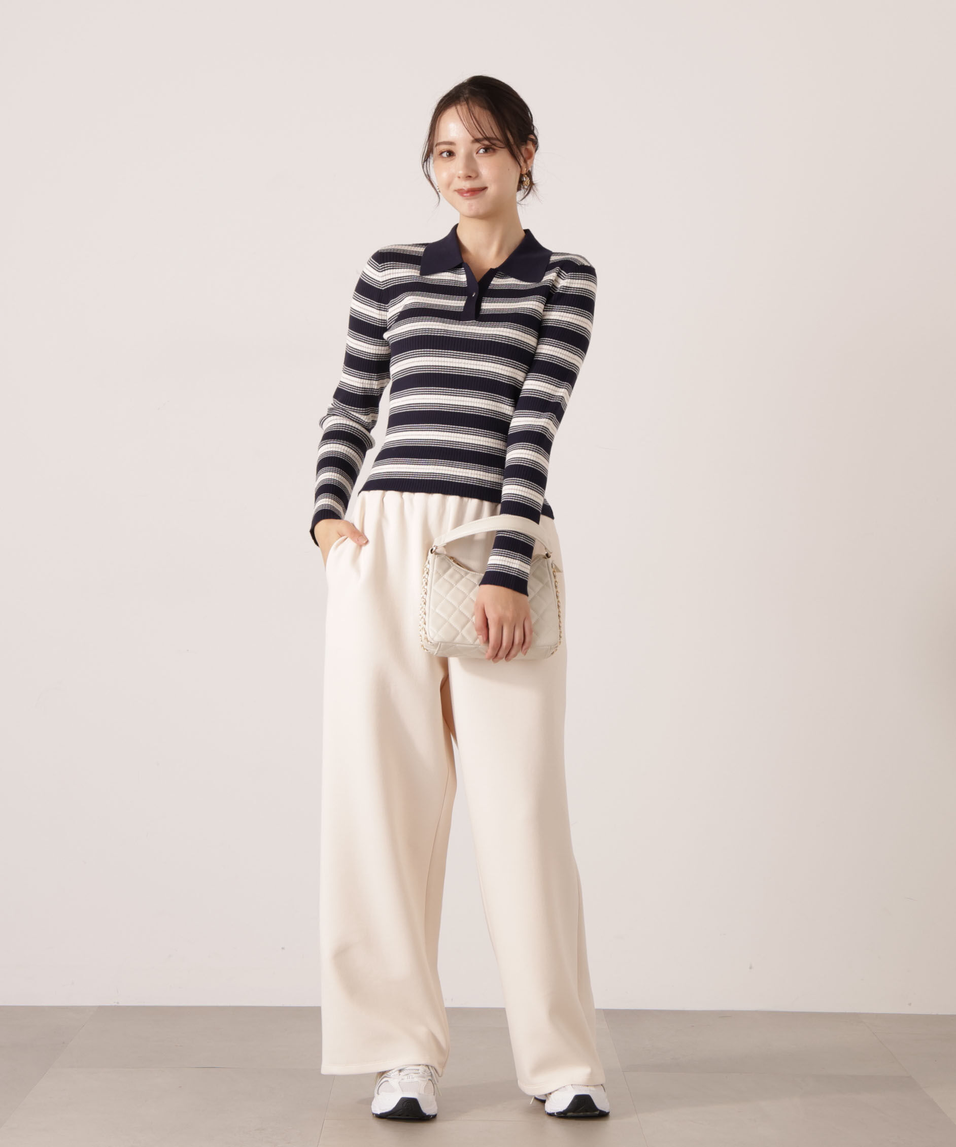 PROPORTION BODY DRESSING「ポロボーダーニット　25AW」|ニット・セーター|