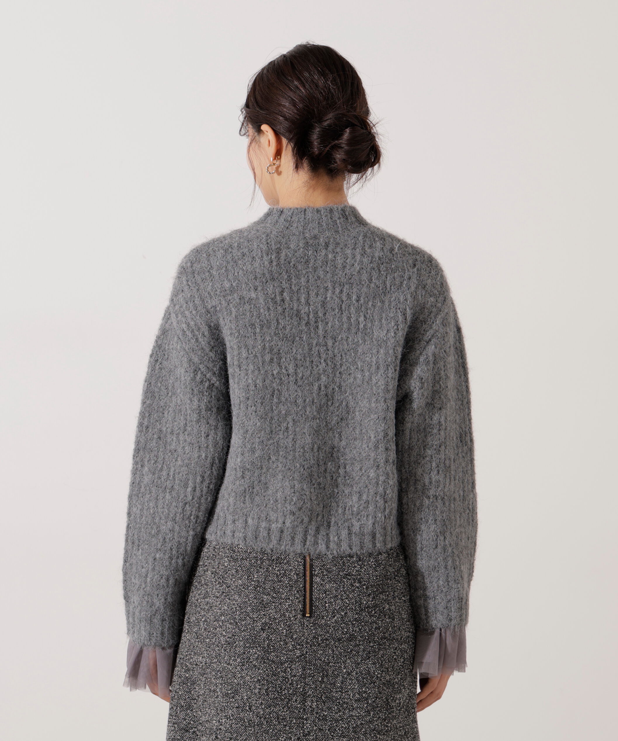 PROPORTION BODY DRESSING「<ウォッシャブル>チュールスリーブボックスニット」|ニット・セーター|