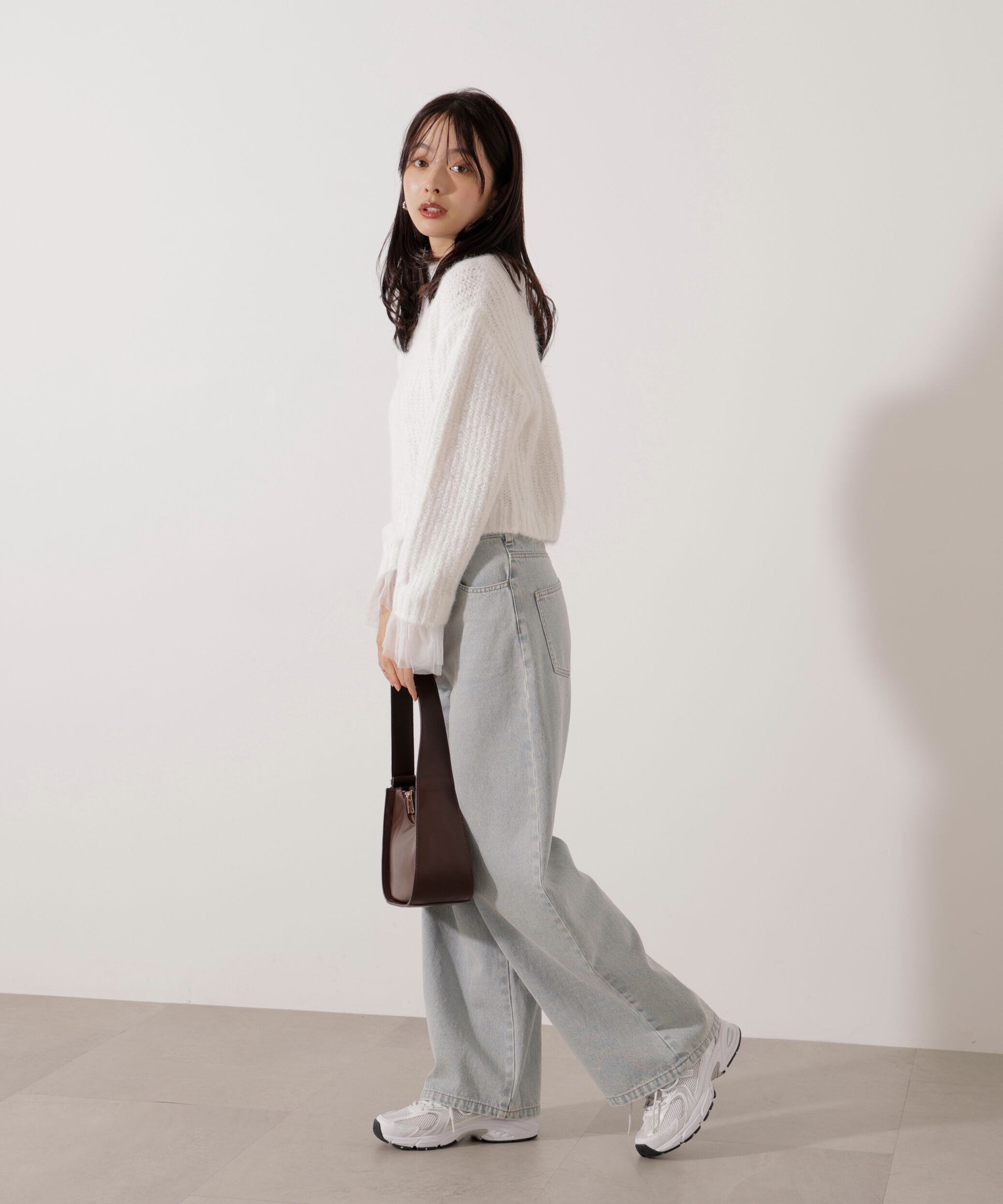 PROPORTION BODY DRESSING「<ウォッシャブル>チュールスリーブボックスニット」|ニット・セーター|