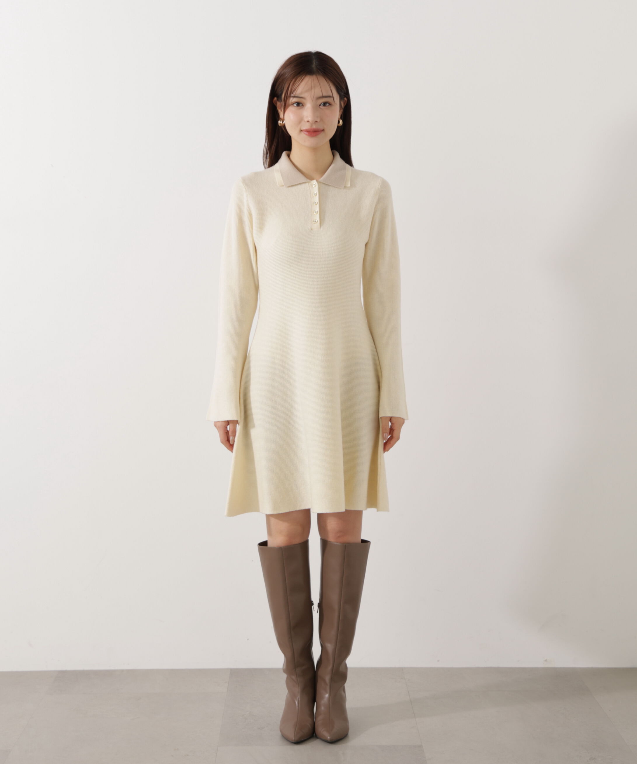 PROPORTION BODY DRESSING「《EDIT COLOGNE》ポロミニニットワンピース」|ワンピース|