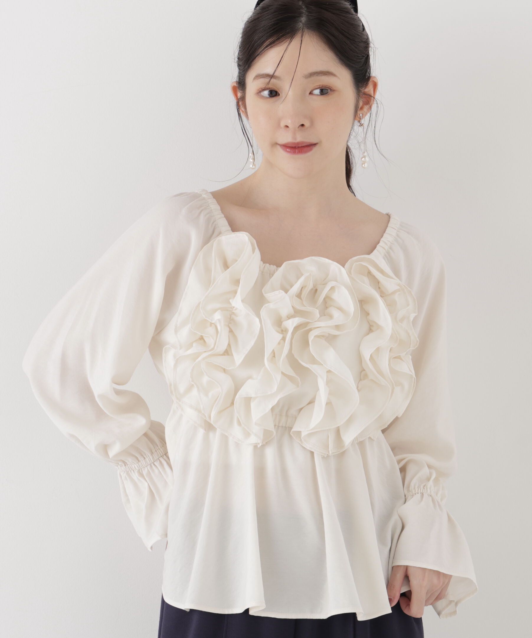 PROPORTION BODY DRESSING「＜a/mie＞ボリュームフリルブラウス」|シャツ・ブラウス|
