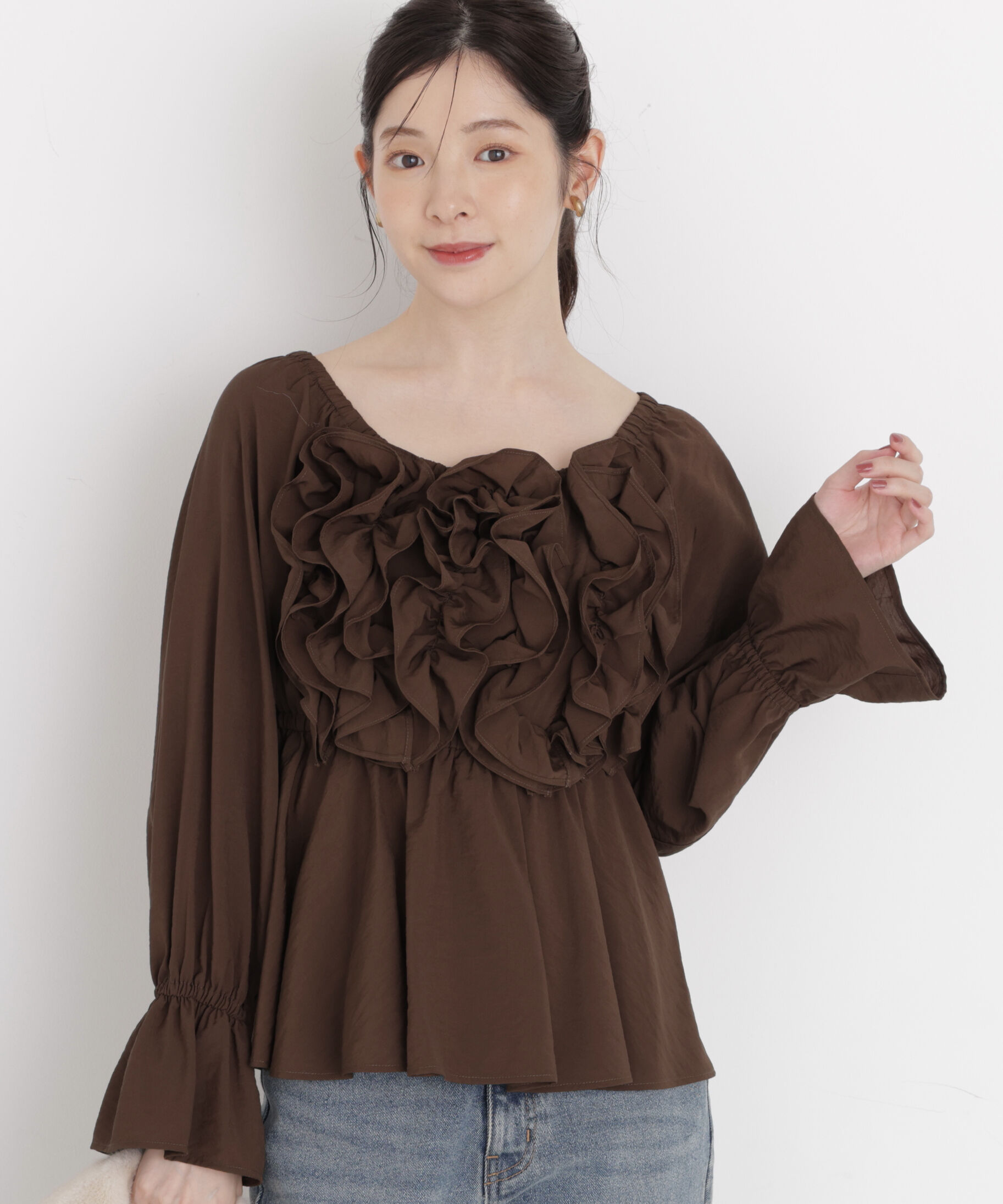 PROPORTION BODY DRESSING「＜a/mie＞ボリュームフリルブラウス」|シャツ・ブラウス|