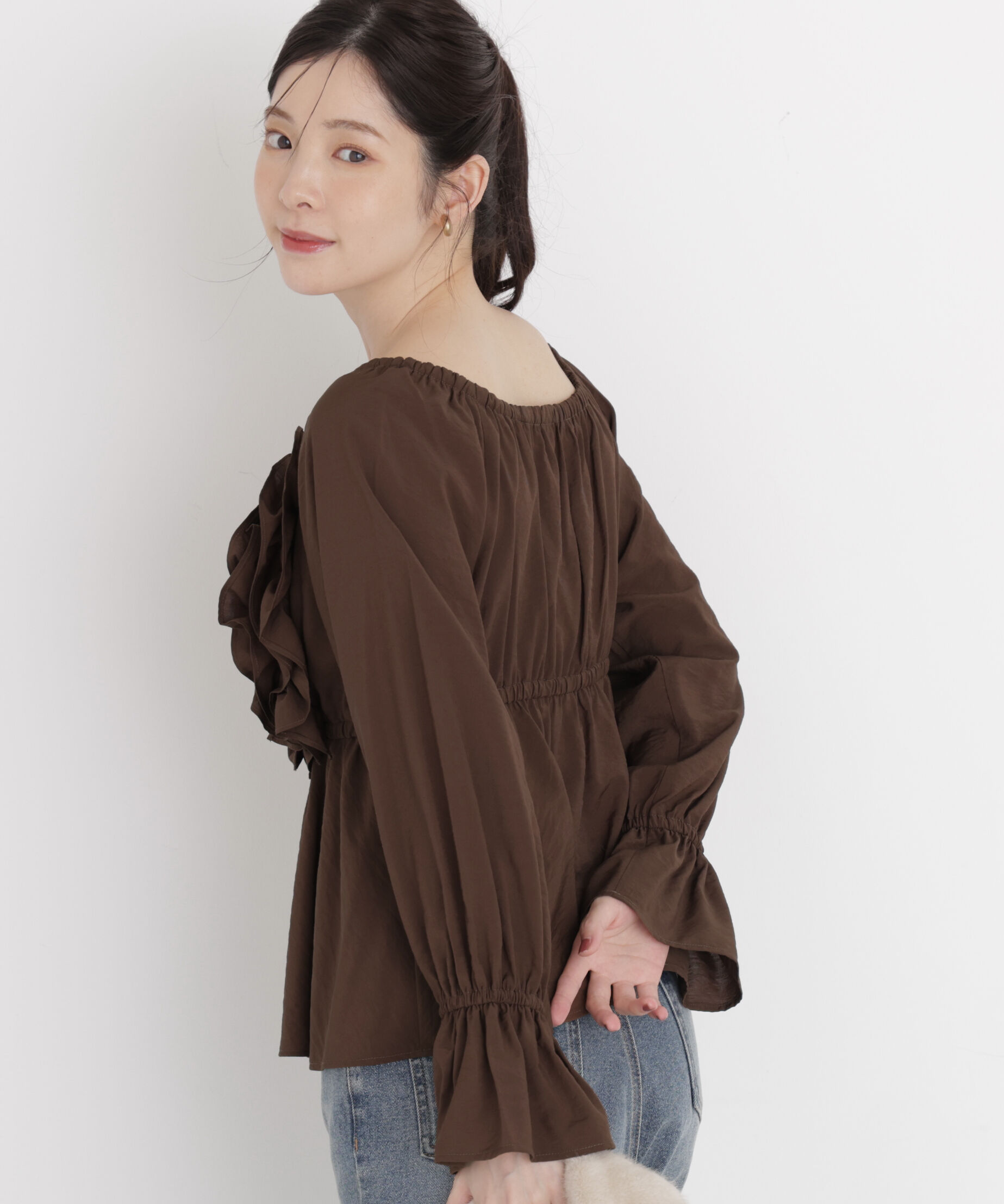 PROPORTION BODY DRESSING「＜a/mie＞ボリュームフリルブラウス」|シャツ・ブラウス|
