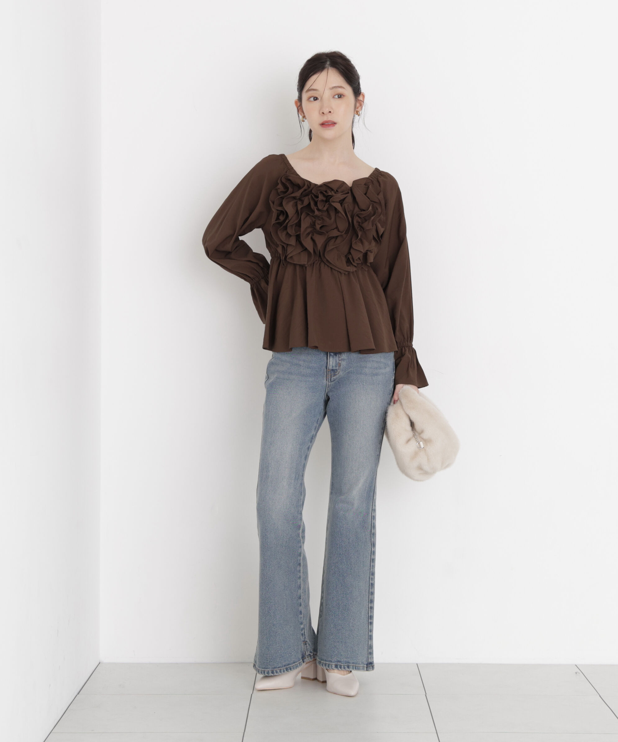 PROPORTION BODY DRESSING「＜a/mie＞ボリュームフリルブラウス」|シャツ・ブラウス|