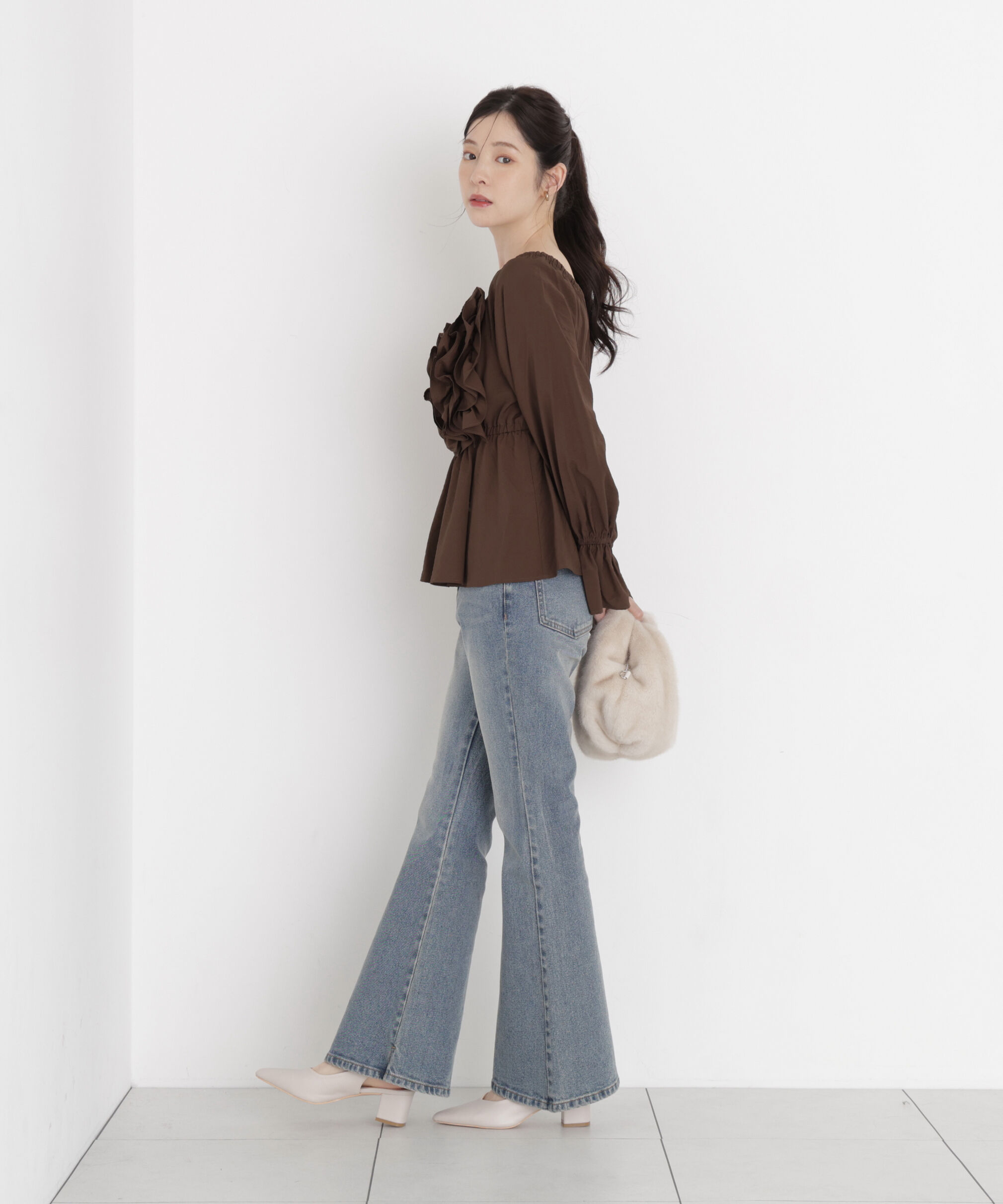 PROPORTION BODY DRESSING「＜a/mie＞ボリュームフリルブラウス」|シャツ・ブラウス|