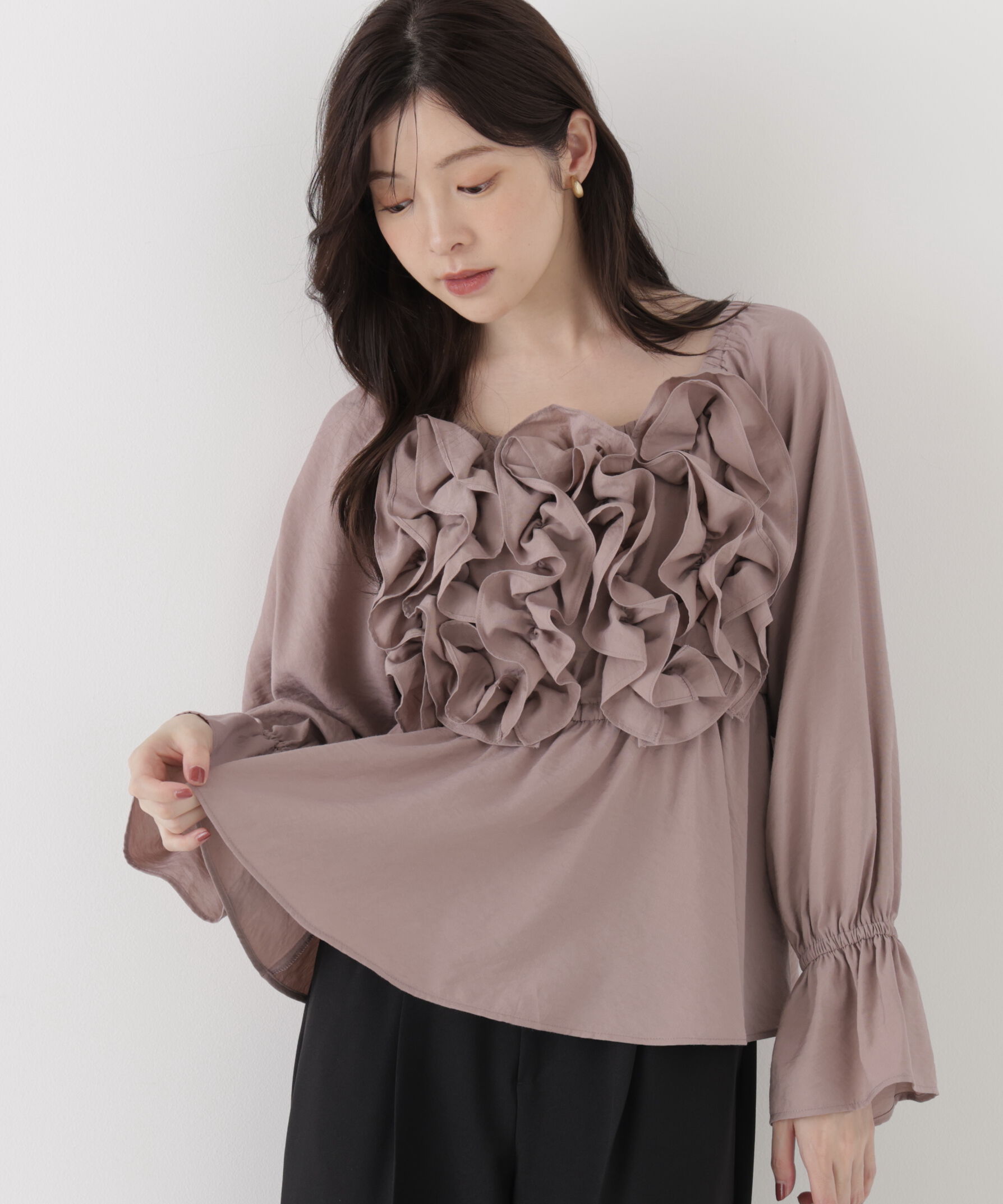 PROPORTION BODY DRESSING「＜a/mie＞ボリュームフリルブラウス」|シャツ・ブラウス|