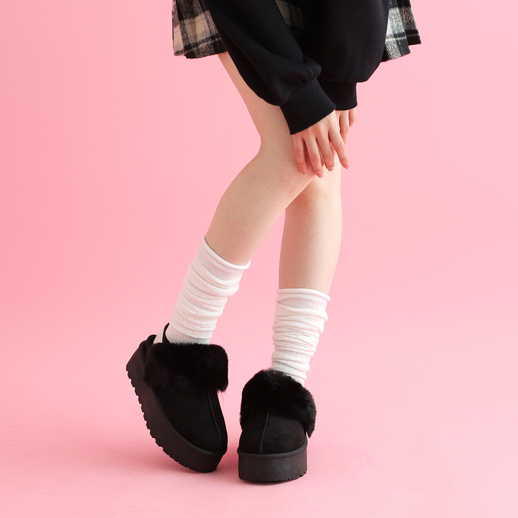 csT&P「厚底ムートン風サボ」|サンダル|