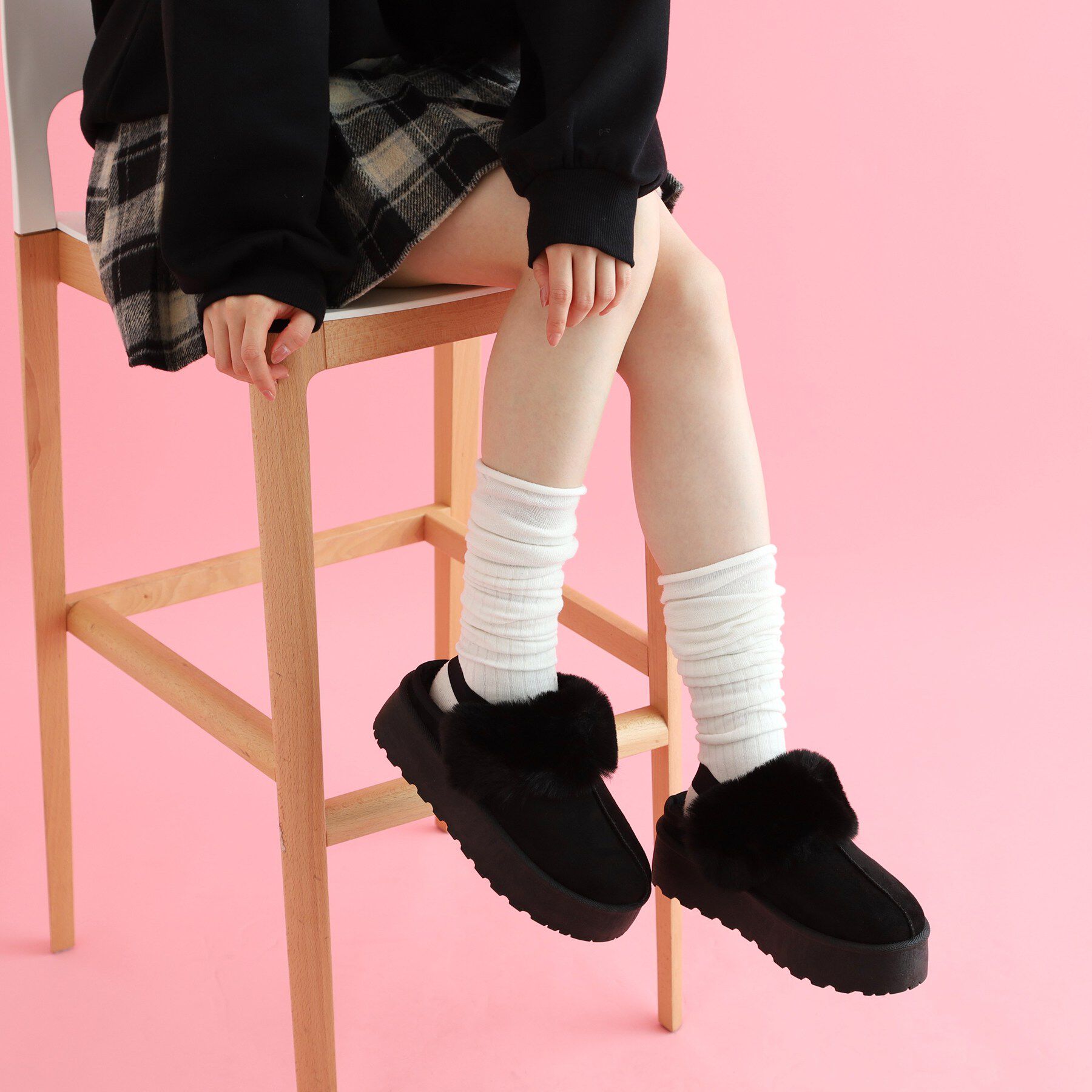 csT&P「厚底ムートン風サボ」|サンダル|