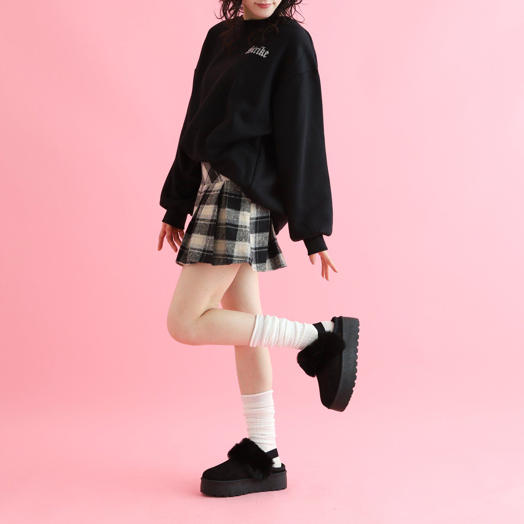 csT&P「厚底ムートン風サボ」|サンダル|