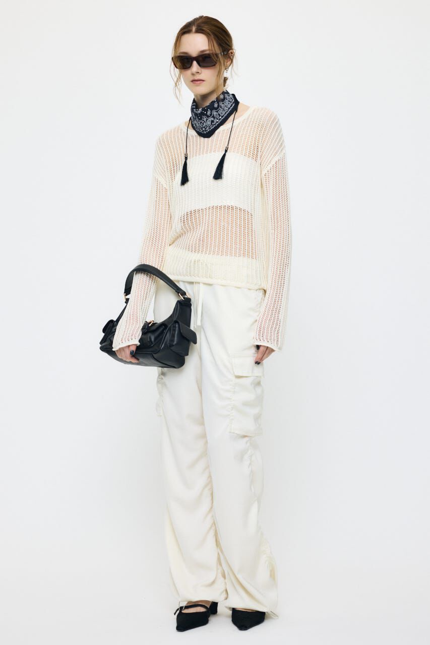 MOUSSY「BOAT NECK MESH KNIT トップス」|ニット・セーター|