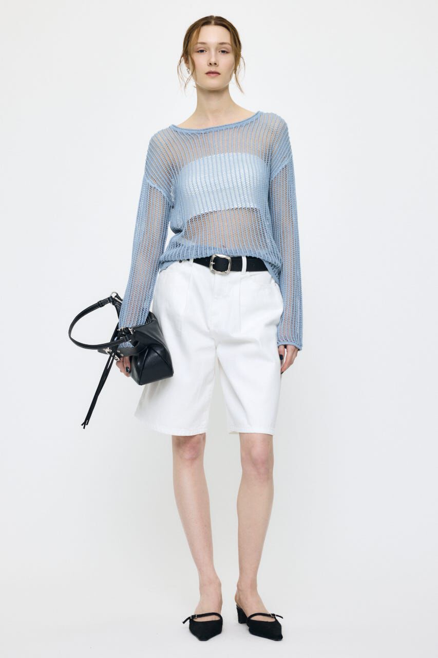 MOUSSY「BOAT NECK MESH KNIT トップス」|ニット・セーター|