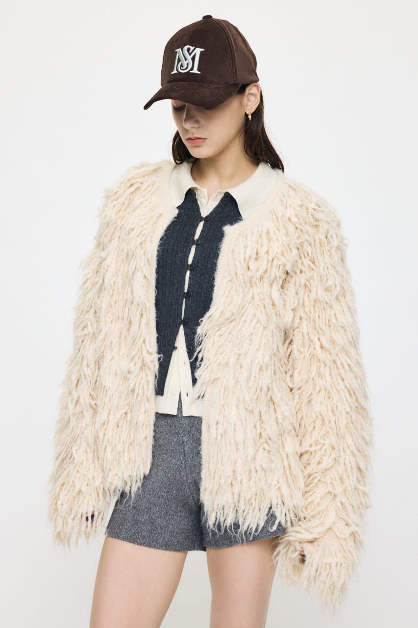 MOUSSY「SHAGGY FEATHER カーディガン」|カーディガン|