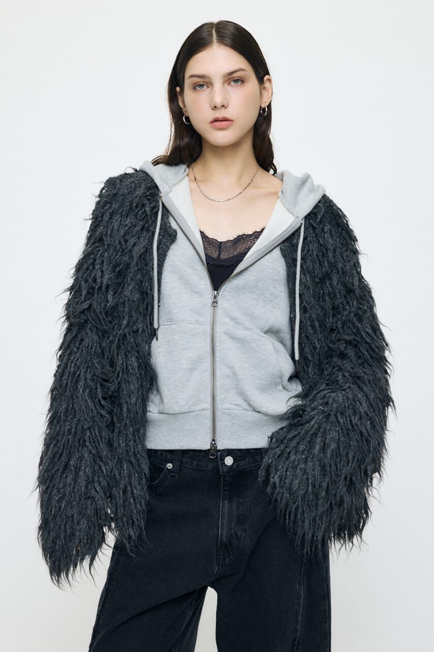 MOUSSY「SHAGGY FEATHER カーディガン」|カーディガン|C.GRY