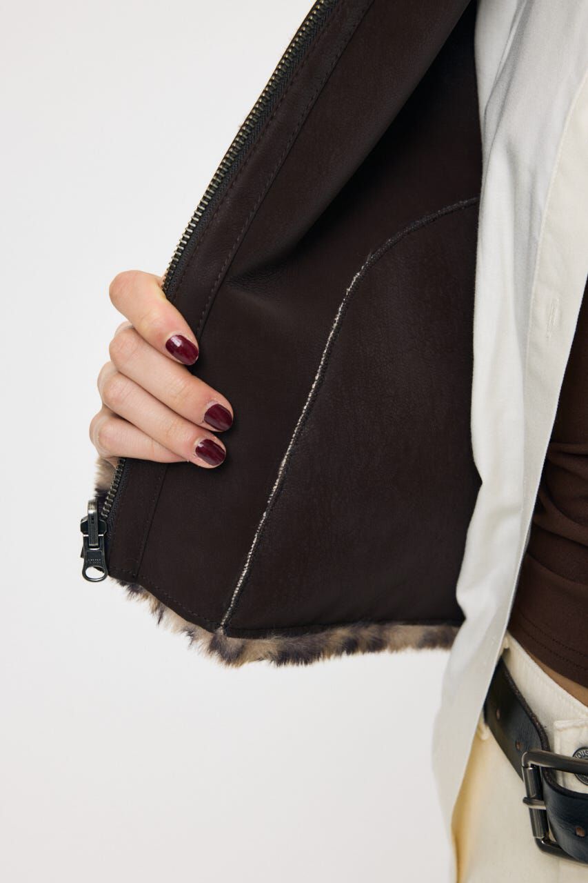 MOUSSY「REVERSIBLE CURLY FUR ジャケット」|ブルゾン・スタジャン|