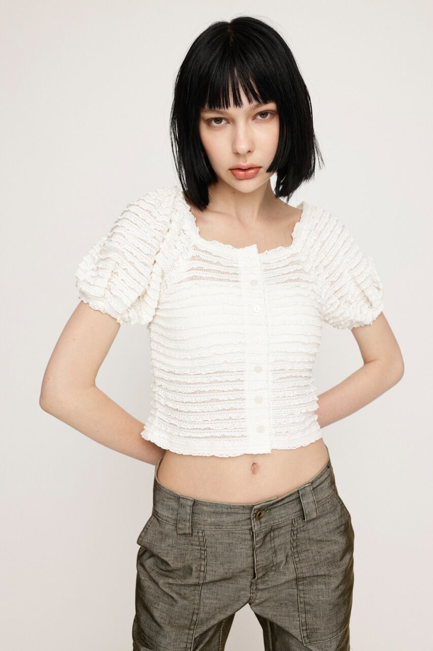SLY「FRILL PUFF CUT トップス」|Tシャツ・カットソー|