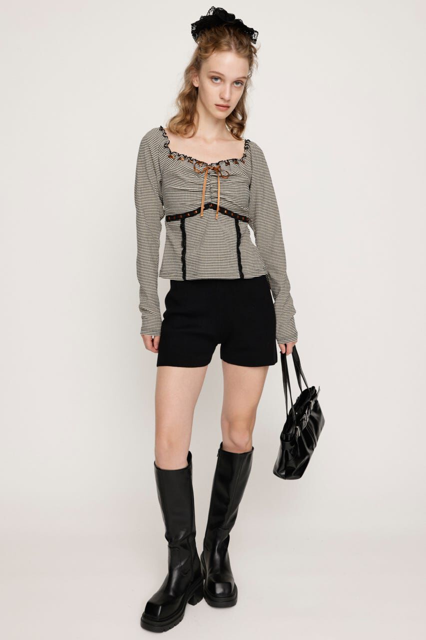SLY「PLAID RIBBON CUT トップス」|Tシャツ・カットソー|