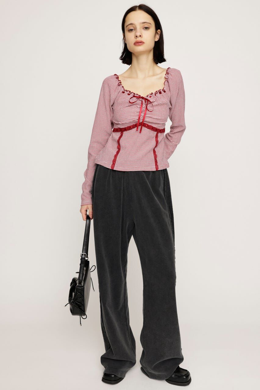 SLY「PLAID RIBBON CUT トップス」|Tシャツ・カットソー|