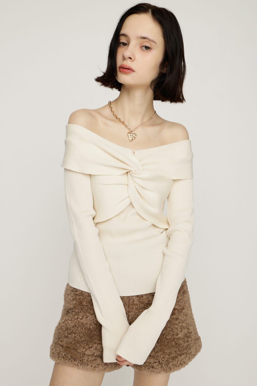 SLY「TWIST RIBBON KNIT トップス」|ニット・セーター|