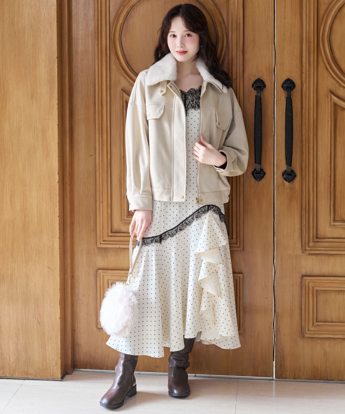 WILLSELECTION「レーストリムラッフルキャミワンピース」|ワンピース|