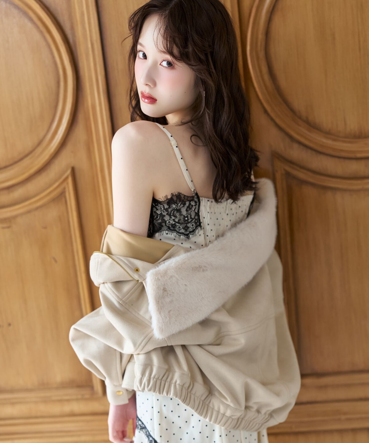 WILLSELECTION「レーストリムラッフルキャミワンピース」|ワンピース|