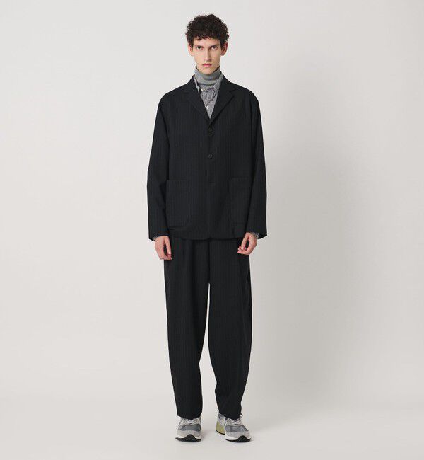 UNITED ARROWS「＜District＞ウール ストライプ 2プリーツ バレル ワイドパンツ」|チノ|